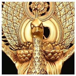 孔雀明王 置物 オブジェ 仏像 黄金 金色 神様 インテリア リビング