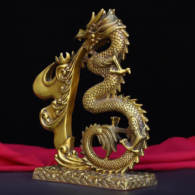 龍 ドラゴン 金 黄金 ゴールド ブロンズ 置物 オブジェ 金龍 風水 開運 