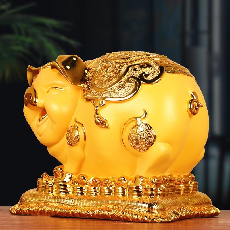 金の豚 置物 オブジェ 黄金 金色 貯金箱 干支 金運アップ 開運 商売