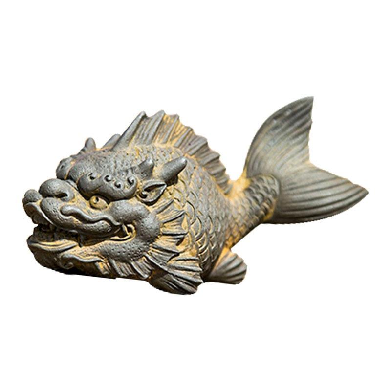 魚化龍 鯉躍龍門 竜魚手把 置物 オブジェ 装飾品 工芸品 美術品 魔除け