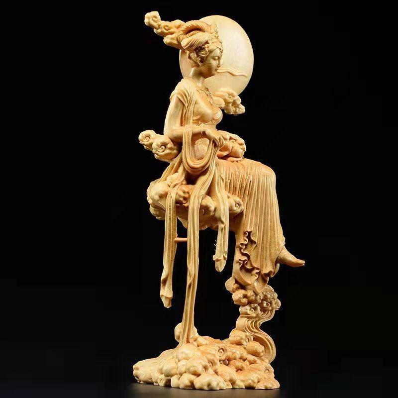 月の神 嫦娥 中秋 置物 天女像 中国神話人物 手作り 美術品 オブジェ