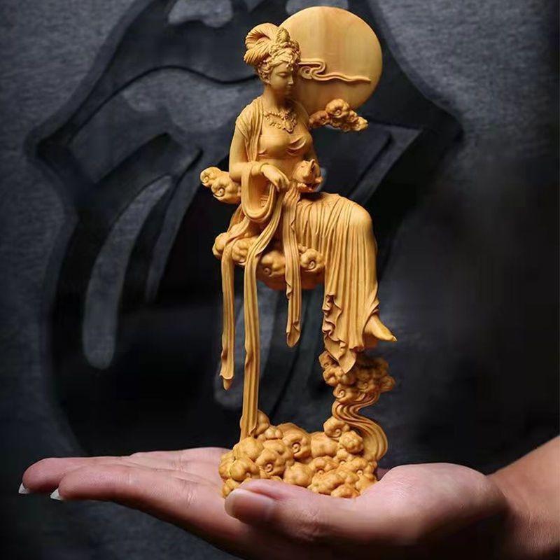 月の神 嫦娥 中秋 置物 天女像 中国神話人物 手作り 美術品 オブジェ