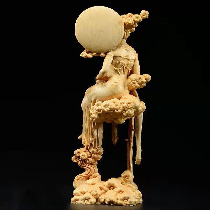 月の神 嫦娥 中秋 置物 天女像 中国神話人物 手作り 美術品 オブジェ