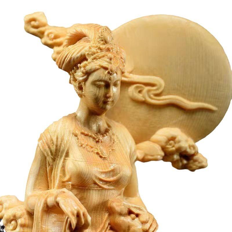 月の神 嫦娥 中秋 置物 天女像 中国神話人物 手作り 美術品 オブジェ