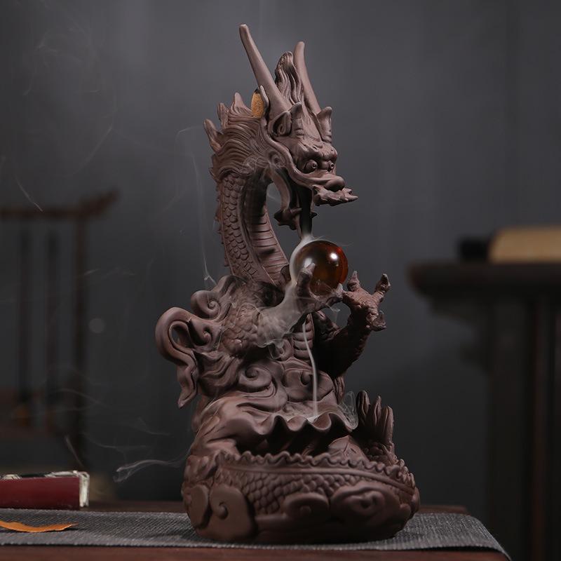 龍 香炉 お香 逆流香炉 線香 運 縁起 干支 中国 貯金箱 玄関 寝室 店舗