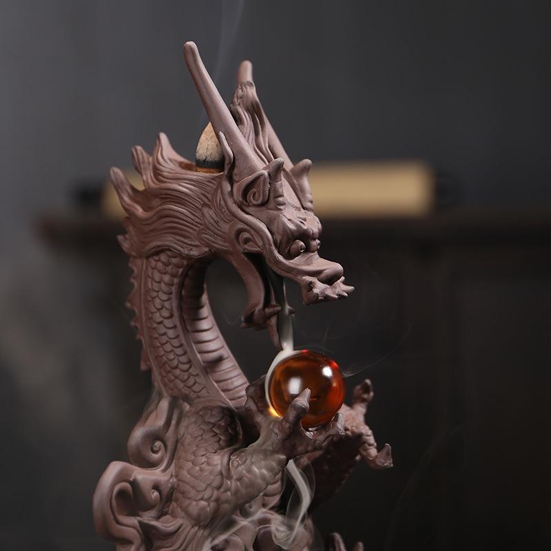 龍 香炉 お香 逆流香炉 線香 運 縁起 干支 中国 貯金箱 玄関 寝室 店舗