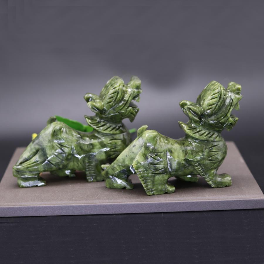 貔貅 ヒキュウ 翡翠 天然石 置物 オブジェ 商売〓盛 インテリア 玄関