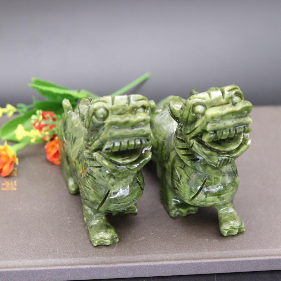 貔貅 ヒキュウ 翡翠風 天然石 置物 オブジェ 商売〓盛 インテリア 玄関