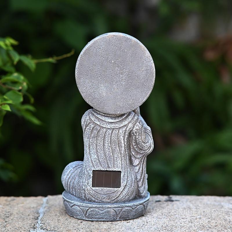 仏像 神 神様 仏 置物 オブジェ ソーラー ガーデン 水 厄除け 縁起物