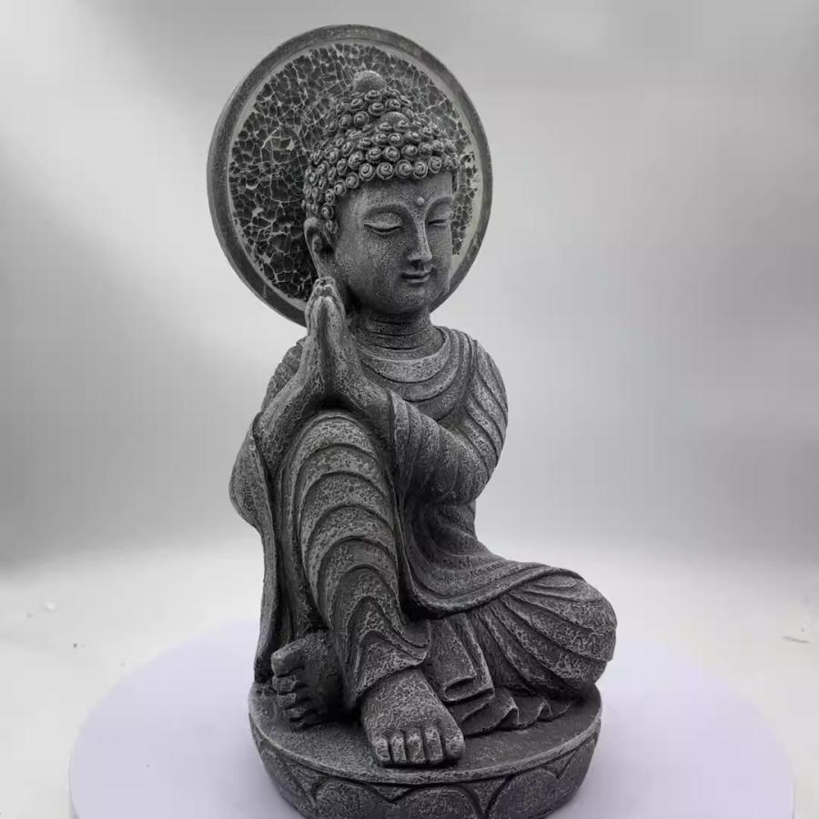 仏像 神 神様 仏 置物 オブジェ ソーラー ガーデン 水 厄除け 縁起物