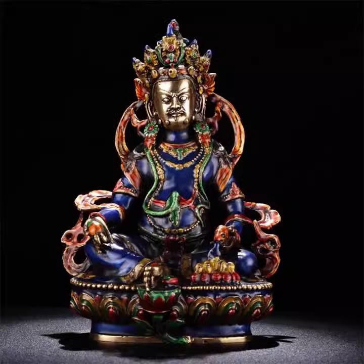 富の神 チベット 置物 オブジェ 銅製 インテリア 玄関 リビング 装飾品