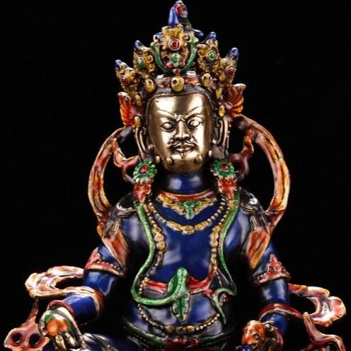 富の神 チベット 置物 オブジェ 銅製 インテリア 玄関 リビング 装飾品