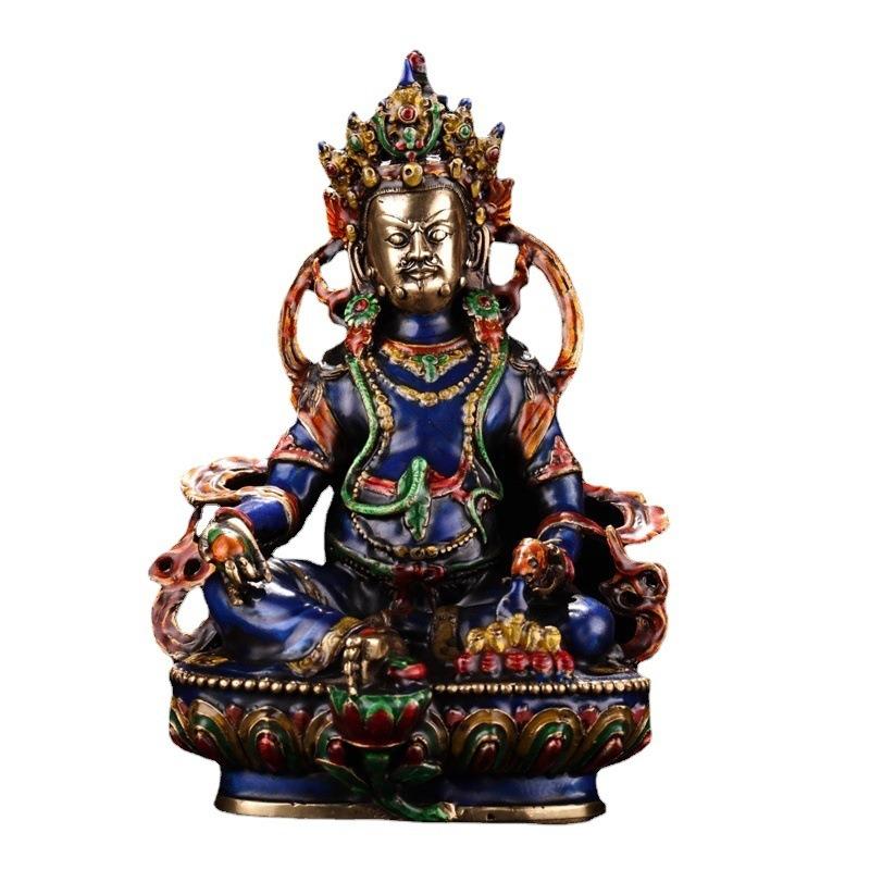 富の神 チベット 置物 オブジェ 銅製 インテリア 玄関 リビング 装飾品