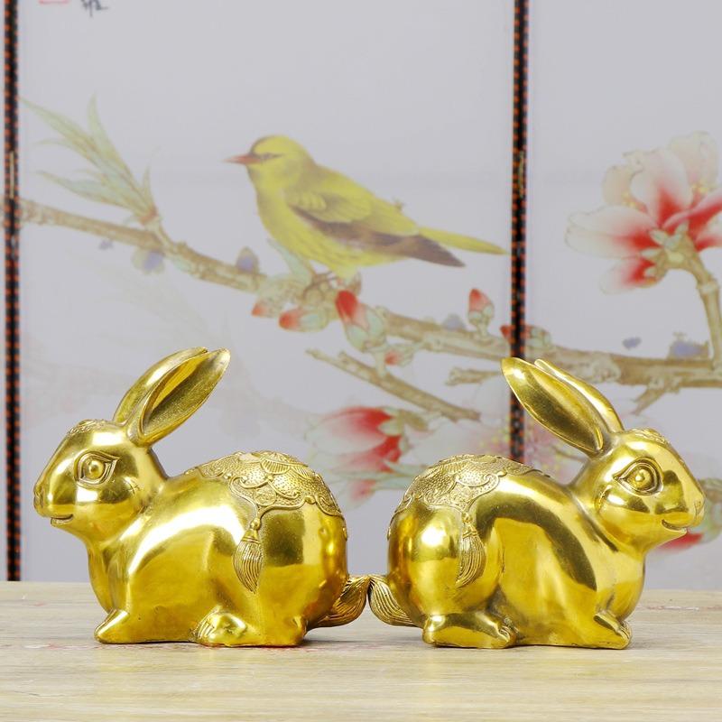兎 うさぎ 置物 オブジェ 金色 黄金 ゴールド 幸運 長寿 縁起物 魔除け