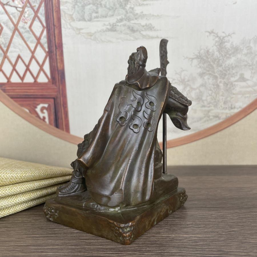 三国志 関羽像 置物 オブジェ ブロンズ アンティーク風 長寿 縁起物 魔