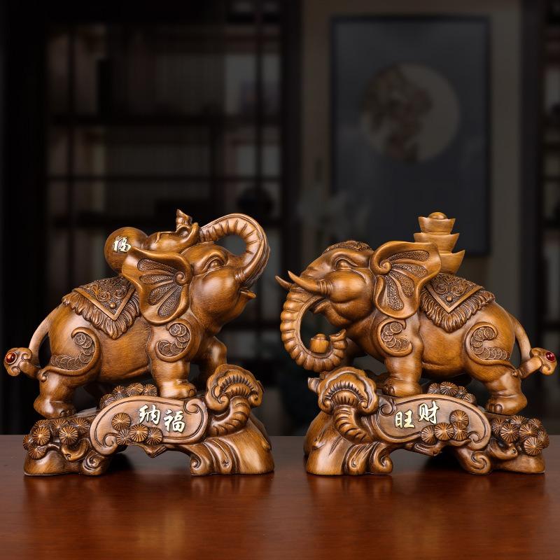 象 ゾウ 置物 オブジェ 豪華 装飾 富 繁栄 樹脂素材 高級感 縁起物