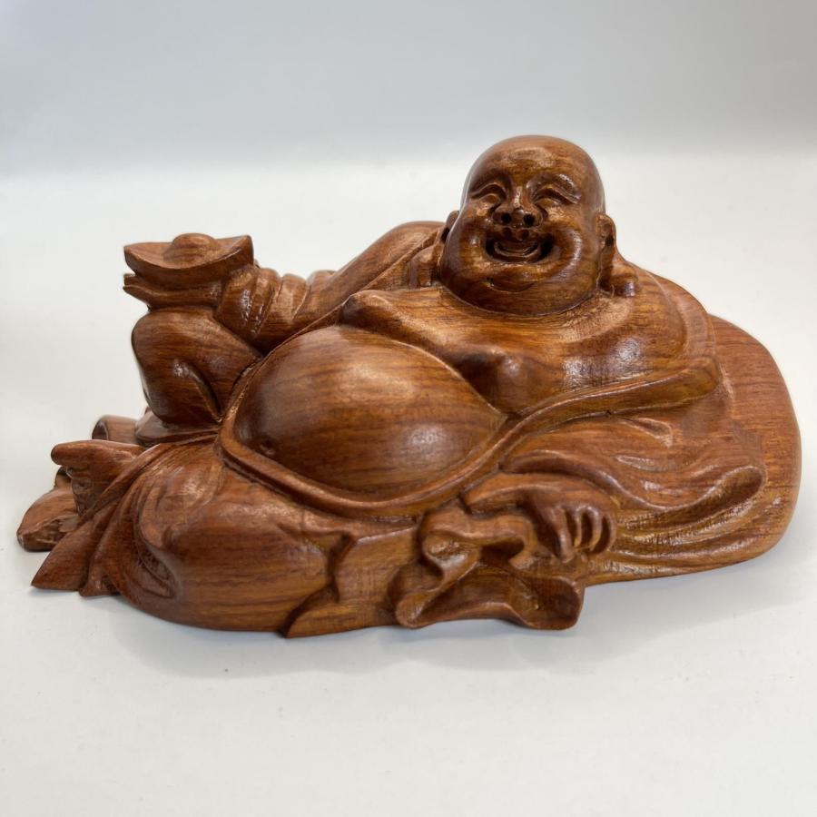木彫 布袋様 置物 縁起物 彫刻 布袋様 オブジェ 木製 木彫 開運 運気 風水 仏像 神様 インテリア