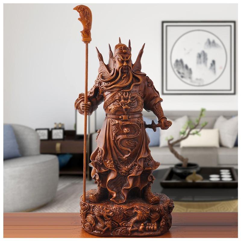 三国志 関羽像 置物 オブジェ 樹脂製 長寿 縁起物 魔除け 厄除 開運