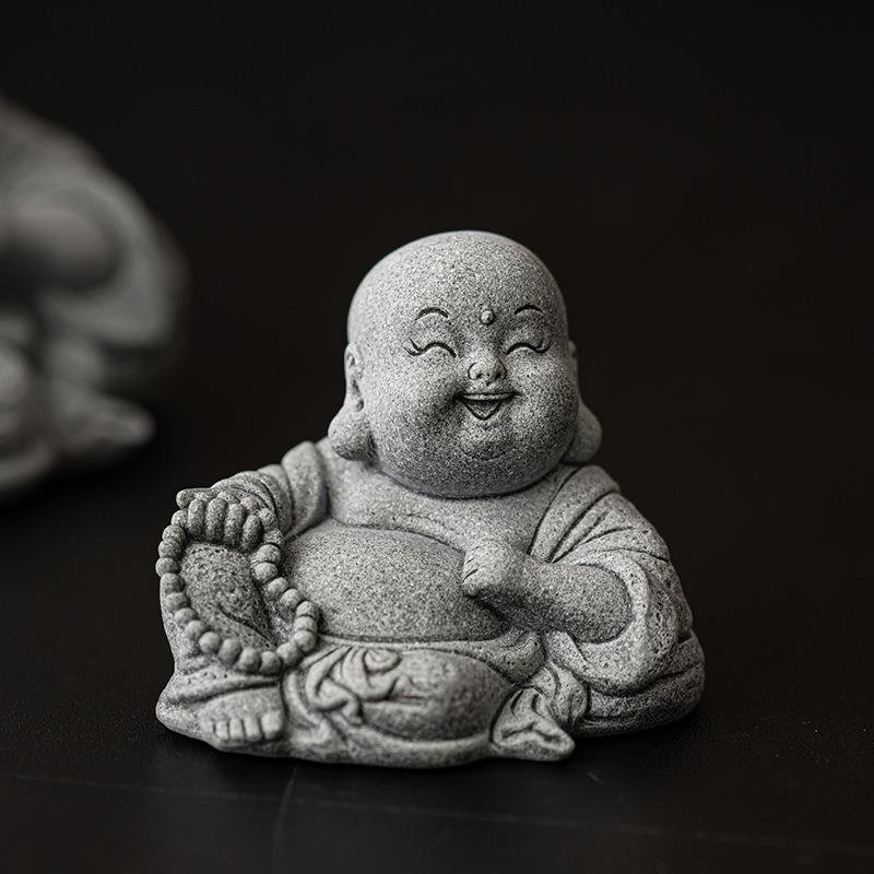 布袋様 置物 オブジェ 神様 神 仏様 青砂石 開運 厄除け 縁起物 健康運 