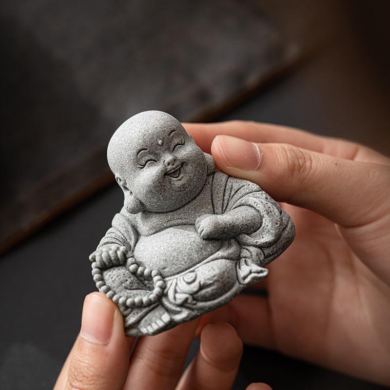 布袋様 置物 オブジェ 神様 神 仏様 青砂石 開運 厄除け 縁起物 健康運 