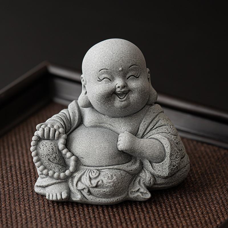 布袋様 置物 オブジェ 神様 神 仏様 青砂石 開運 厄除け 縁起物 健康運