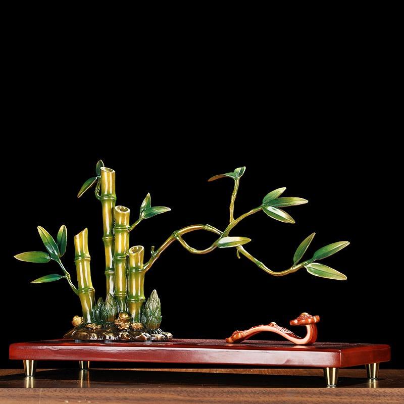 竹 竹林 銅製 置物 オブジェ 豪華 風水グッズ 富と幸運 竹の置物 幸運
