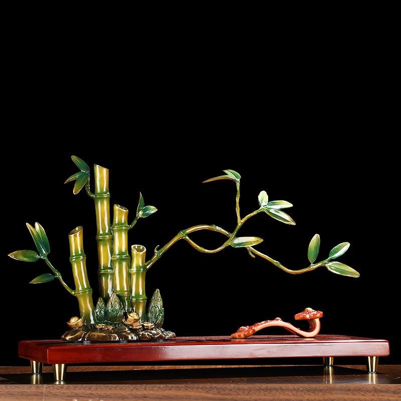 竹 竹林 銅製 置物 オブジェ 豪華 風水グッズ 富と幸運 竹の置物 幸運