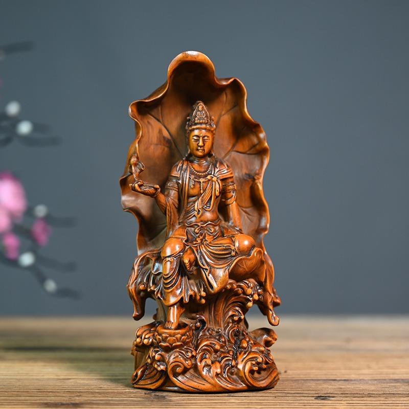観音菩薩 神 神様 仏 仏像 木製 インテリア 木彫 オブジェ 幸運 長寿