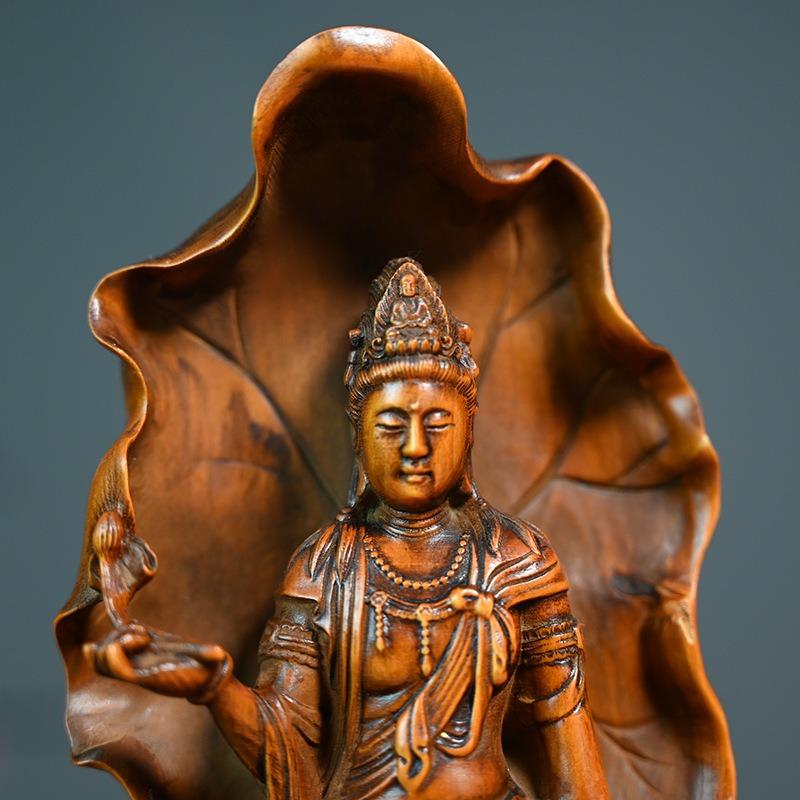 観音菩薩 神 神様 仏 仏像 木製 インテリア 木彫 オブジェ 幸運 長寿
