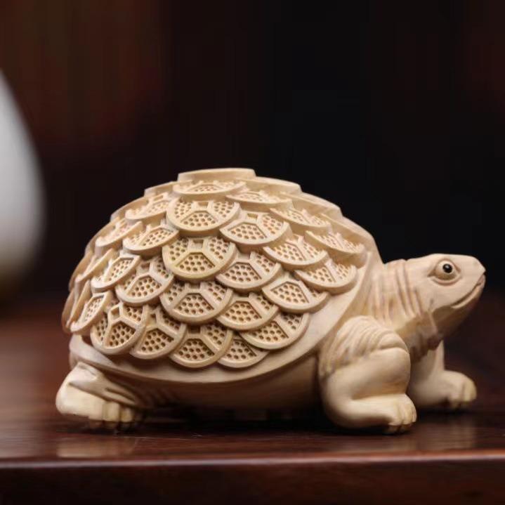 亀 木製 置物 オブジェ 木彫 風水 運気 開運 縁起物 厄除け 金運 仕事