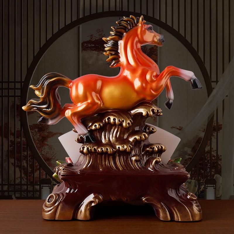 馬 うま 置物 風水グッズ ブラウン 茶 オブジェ 開運 運気アップ 恋愛