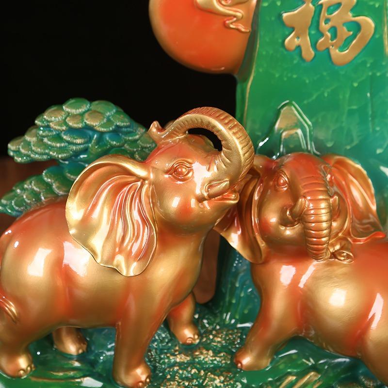 象 ゾウ 置物 オブジェ 金色 ゴールド 黄金 月 豪華 装飾 富 繁栄 樹脂素材 高級感 運 開運 商売繁盛 黄金 オブジェ 置物 インテリア 玄関 リビング 風水 縁起物_6