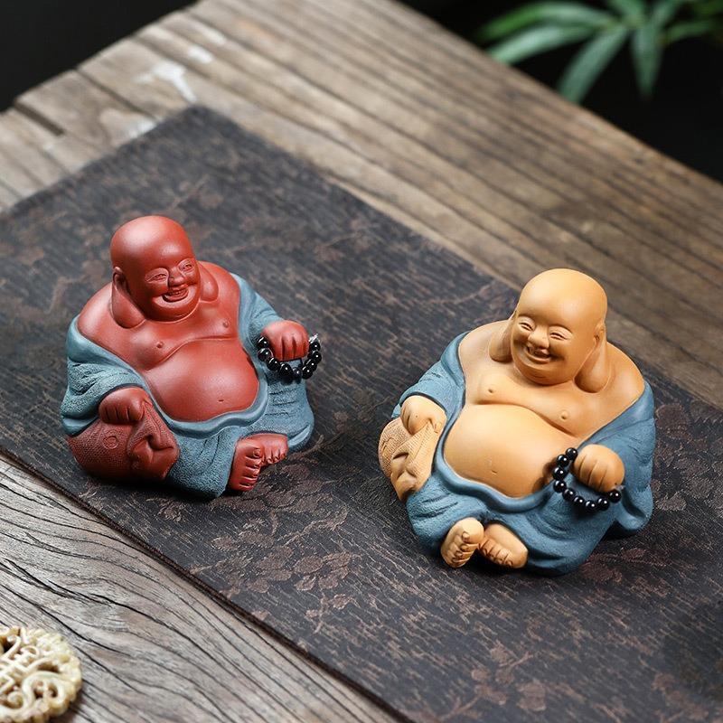 布袋様 置物 オブジェ レッド 赤 イエロー 黄色 財運 金運 運気アップ