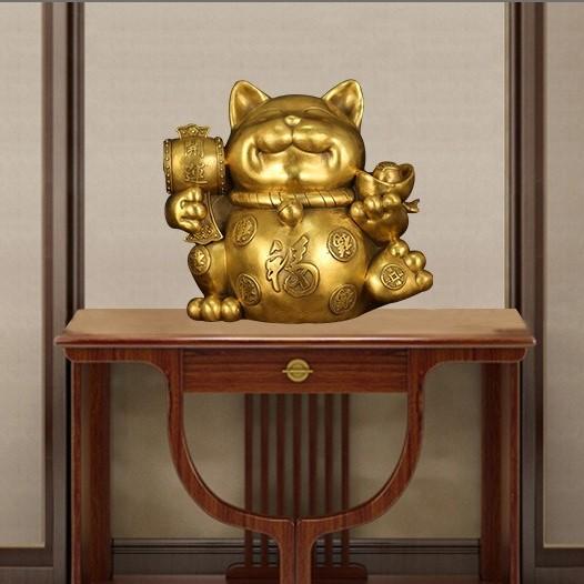 招き猫 猫 ゴールド 黄金 金色 原宝 貯金箱 置物 オブジェ 開運 金運
