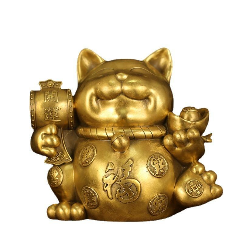 招き猫 猫 ゴールド 黄金 金色 原宝 貯金箱 置物 オブジェ 開運 金運