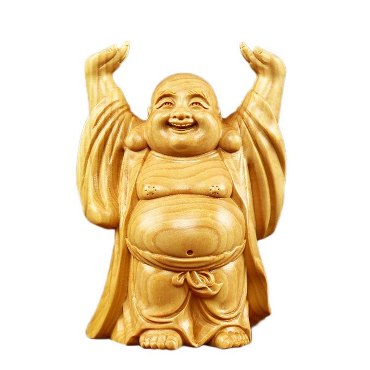 布袋様 オブジェ 開運 木製 木彫 運気 風水 仏像 神様 インテリア