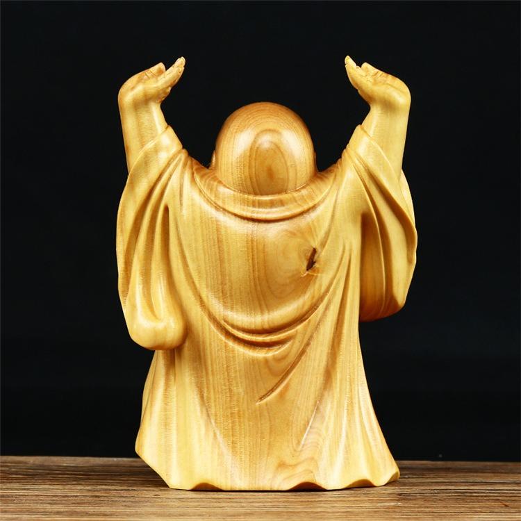 布袋尊 仏像 木製置物 アンティーク 飾物 風水