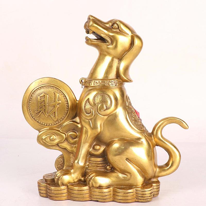 犬 イヌ 金 ゴールド 金色 黄金 風水グッズ 元寶 置物 オブジェ 運