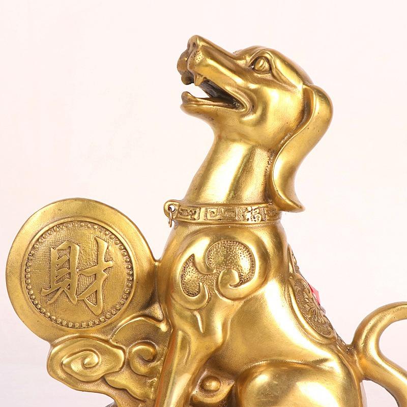 犬 イヌ 金 ゴールド 金色 黄金 風水グッズ 元寶 置物 オブジェ 運 健康運 出世運 家庭運 家内安全 インテリア 玄関 リビング 贈り物 プレゼント 魔除け_5