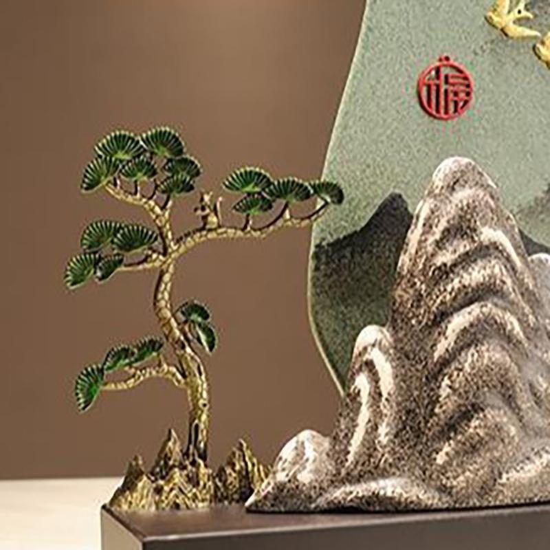 鶴 つる 山 松の木 松 置物 オブジェ セラミック 風水グッズ 財運 金運 開運 運気アップ スピリチュアル 瞑想 禅 幸運 開運 浄化 幸運 開運 厄除け リビング_4