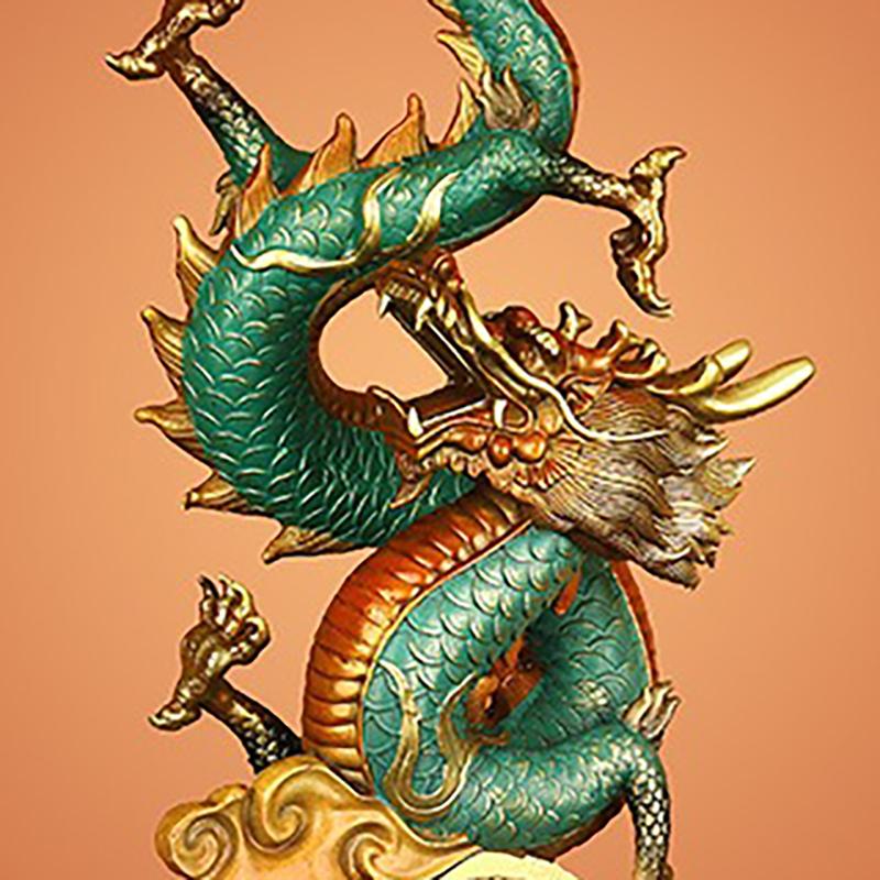 龍 竜ドラゴン 置物 オブジェ 高級感 運 開運 商売繁盛 黄金 インテリア 玄関 リビング 風水 プレゼント 財運 金 ゴールド_5