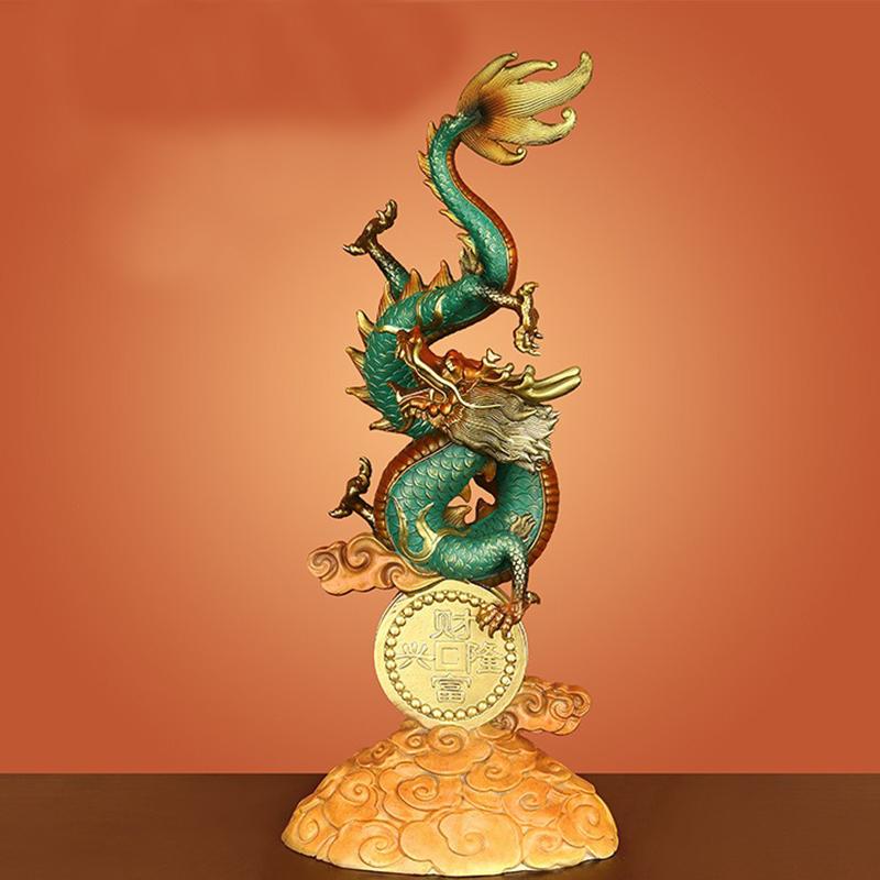 龍 竜ドラゴン 置物 オブジェ 高級感 運 開運 商売繁盛 黄金 インテリア 玄関 リビング 風水 プレゼント 財運 金 ゴールド_1
