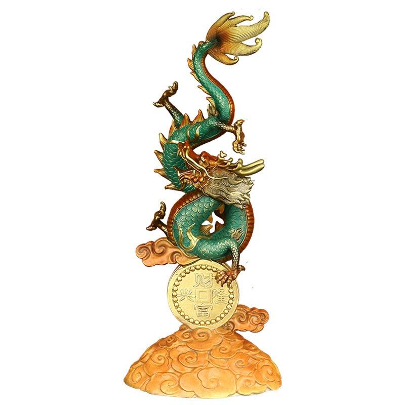 龍 竜ドラゴン 置物 オブジェ 高級感 運 開運 商売繁盛 黄金 インテリア 玄関 リビング 風水 プレゼント 財運 金 ゴールド_6