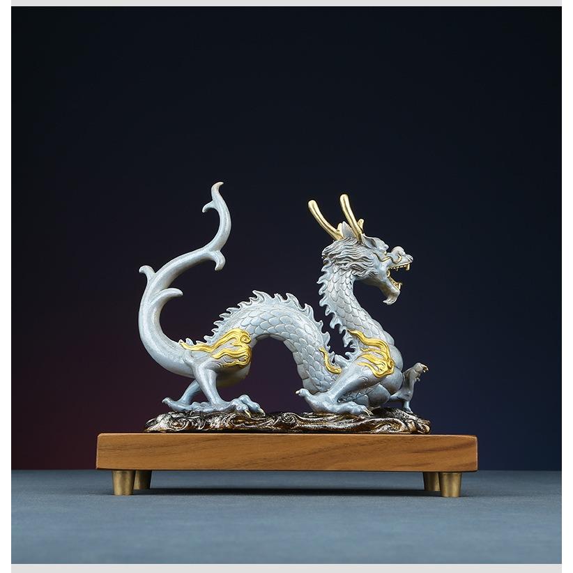 龍 ドラゴン 置物 レッド 赤 ホワイト 白 オブジェ 風水 開運 縁起