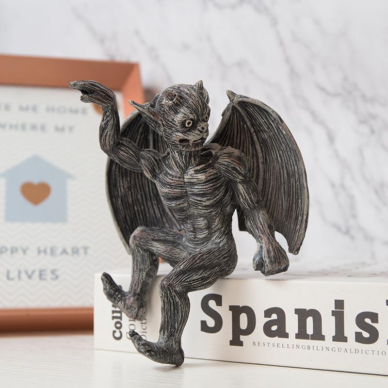 悪魔 デビル サタン ガーゴイル 置物 オブジェ 装飾 工芸品 樹脂製 魔