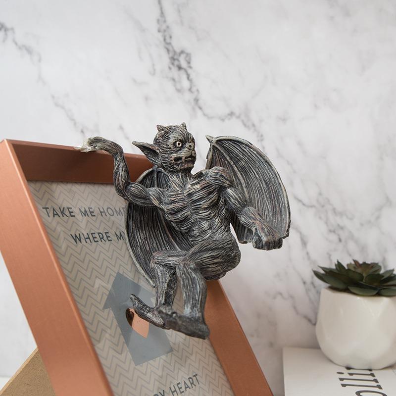 悪魔 デビル サタン ガーゴイル 置物 オブジェ 装飾 工芸品 樹脂製 魔