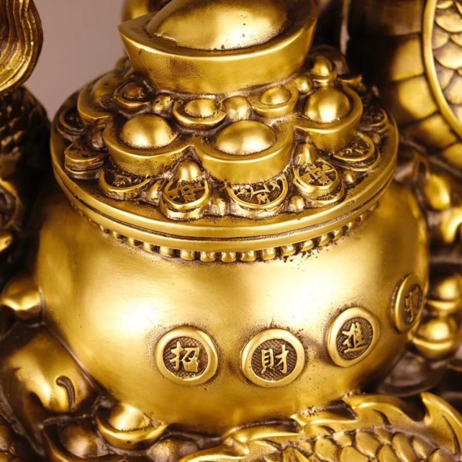 ドラゴン 龍 神龍 像 オブジェ 元宝 金 ゴールド 黄金 卓上置物 風水