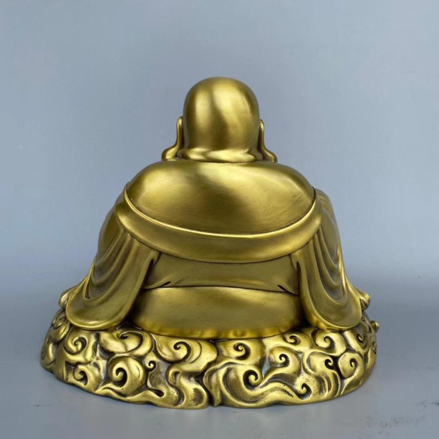 布袋様 置物 オブジェ 神様 神 仏様 金 ゴールド 黄金 銅製 開運