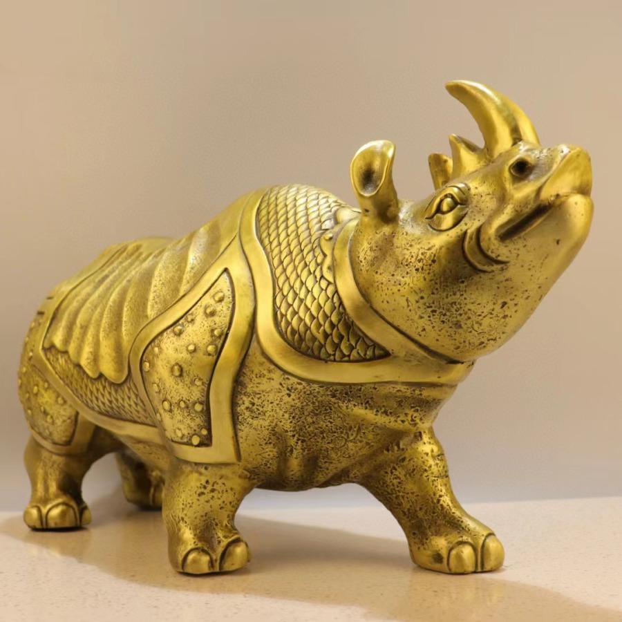 2626❣️ 幸運　サイ　置物　輸入品　ゴールド　風水 サイ 置物 オブジェ 金 ゴールド 黄金 招財 幸運 長寿 縁起物 魔除け