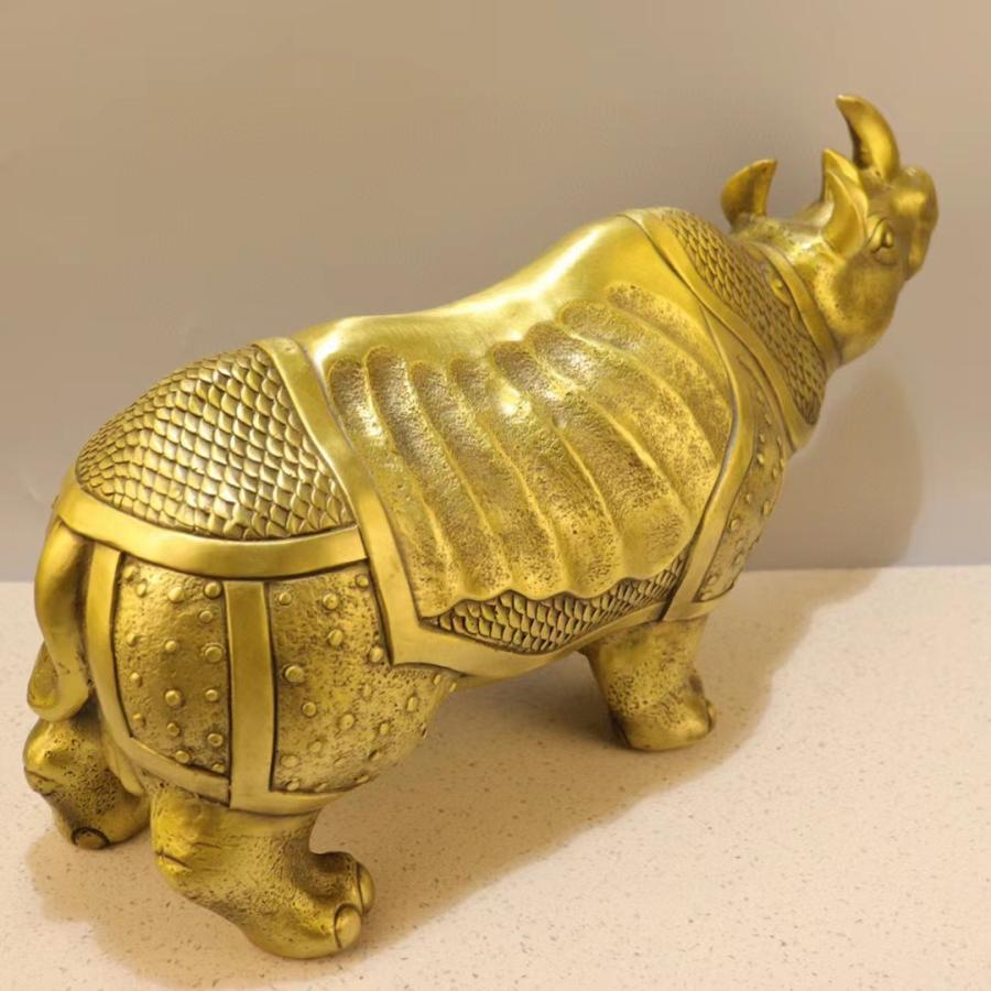 サイ 置物 オブジェ 金 ゴールド 黄金 招財 幸運 長寿 縁起物 魔除け